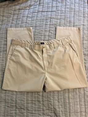 IZOD Men's Classic Khaki Flat-Front Chino Pants 50x32